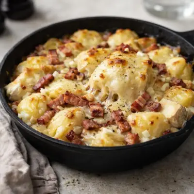 Truffade auvergnate au Saint Nectaire : lardons & fromage