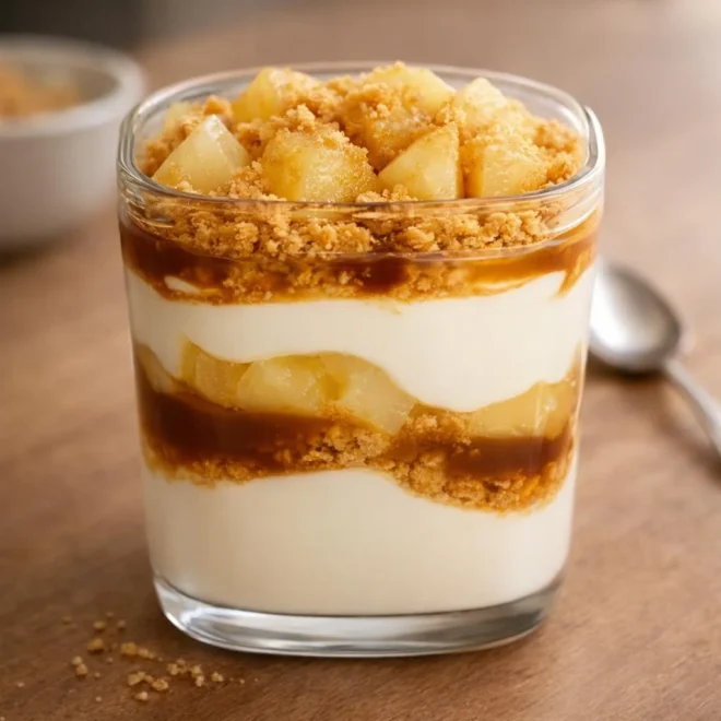 Verrine mascarpone poire caramel : dessert facile gourmand