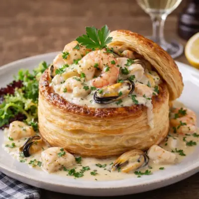 vol-au-vent aux fruits de mer façon bistrot : crème légère