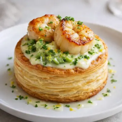 Vol-au-vent aux Saint-Jacques : crème citronnée