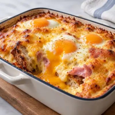 Welsh au jambon et au cheddar facile au four