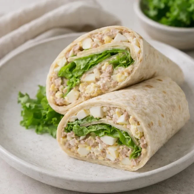 Wrap au thon et œufs durs : la salade crémeuse enroulée