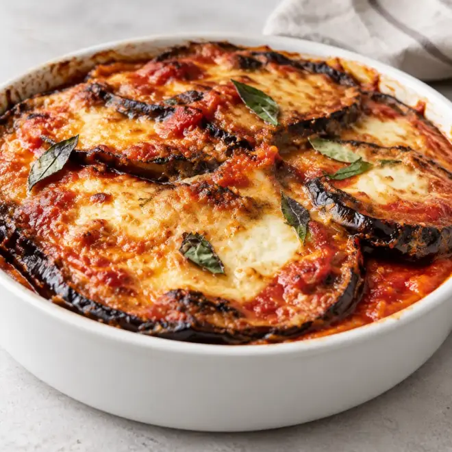 Aubergines à la parmigiana, fondantes et bien gratinées