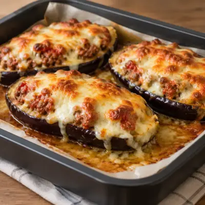 Aubergines farcies gratinées faciles et fondantes