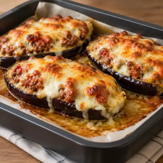Aubergines farcies gratinées faciles et fondantes