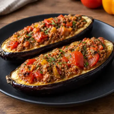 Aubergines farcies recette facile au four