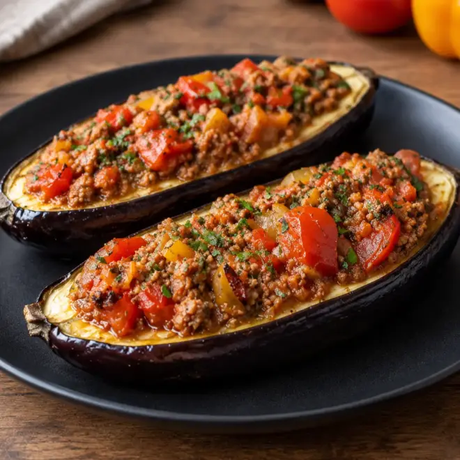 Aubergines farcies recette facile au four