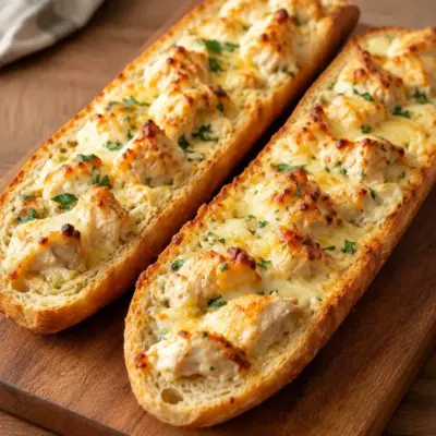 Baguette gratinée au poulet facile et fondante