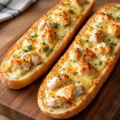 Baguette gratinée au poulet facile et croustillante