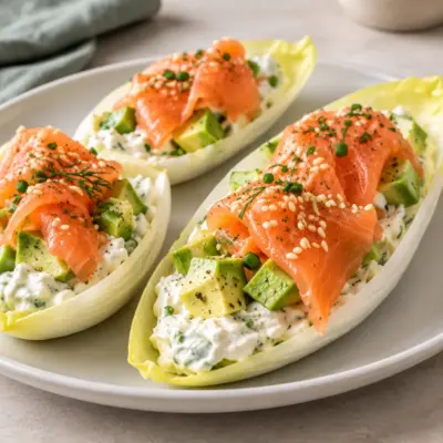 Barquettes d’endive au saumon faciles et fraîches