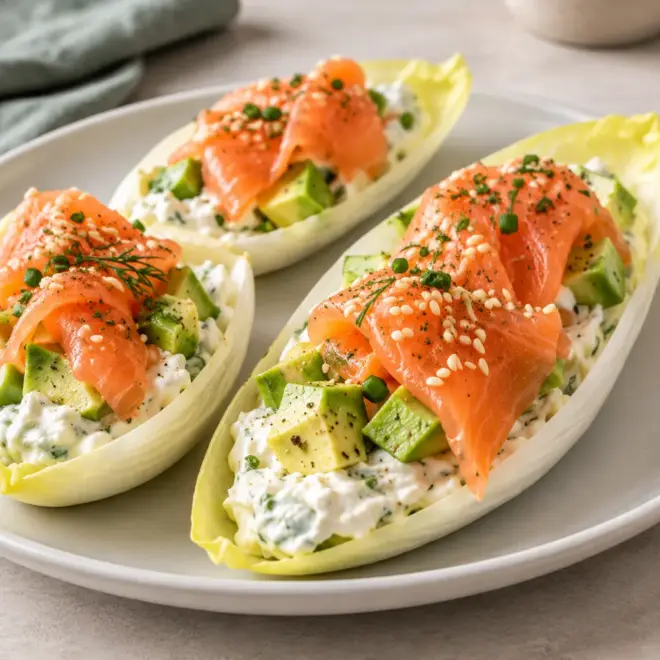 Barquettes d’endive au saumon faciles et fraîches