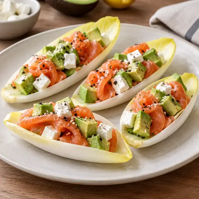 Barquettes d’endive au saumon fumé faciles