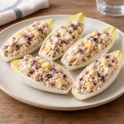 Barquettes d’endive au thon faciles et croquantes