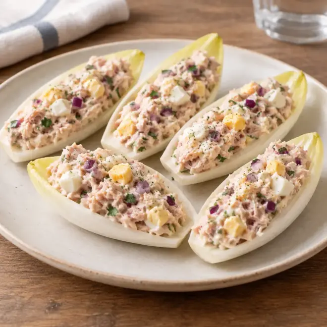 Barquettes d’endive au thon faciles et croquantes