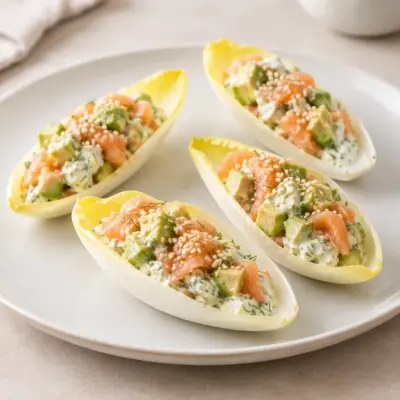 Barquettes d’endives au saumon fumé faciles