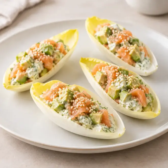 Barquettes d’endives au saumon fumé faciles