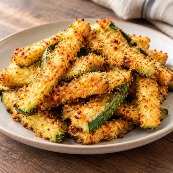 Bâtonnets de courgette croustillants au four