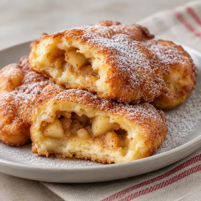 Beignets de pommes à la cannelle, dorés et moelleux