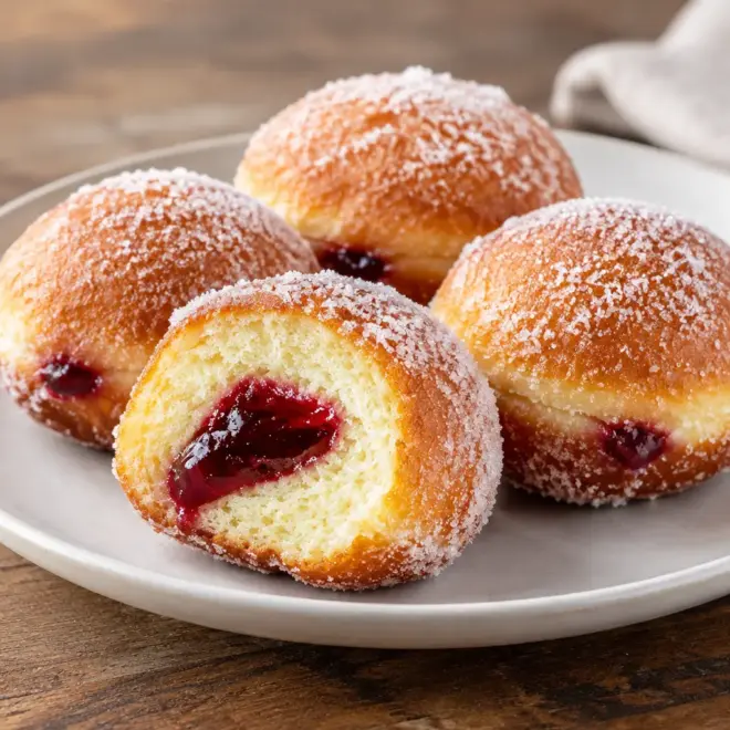 Beignets fourrés à la confiture faciles