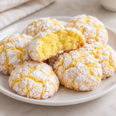Biscuits craquelés au citron faciles et moelleux