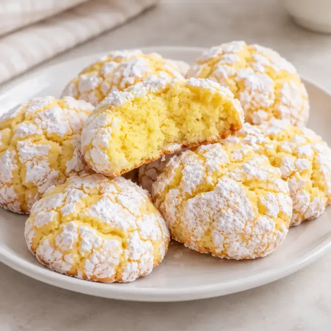 Biscuits craquelés au citron faciles et moelleux