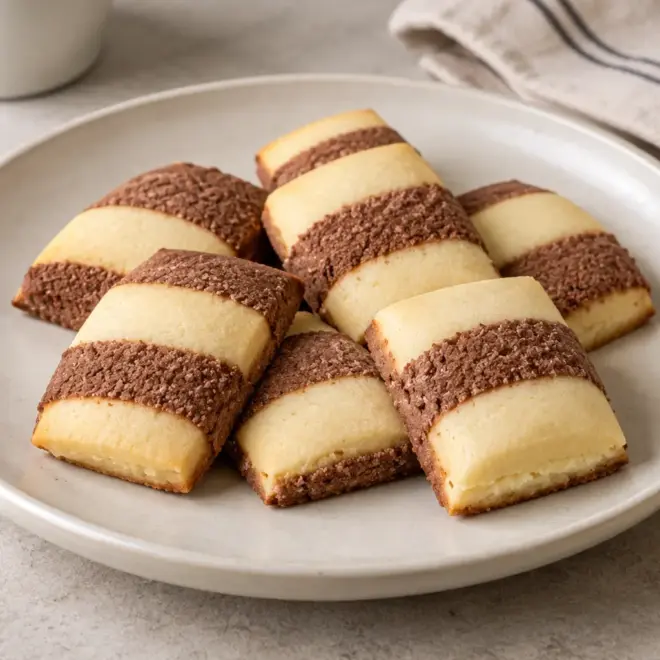 Biscuits sablés bicolores faciles au cacao