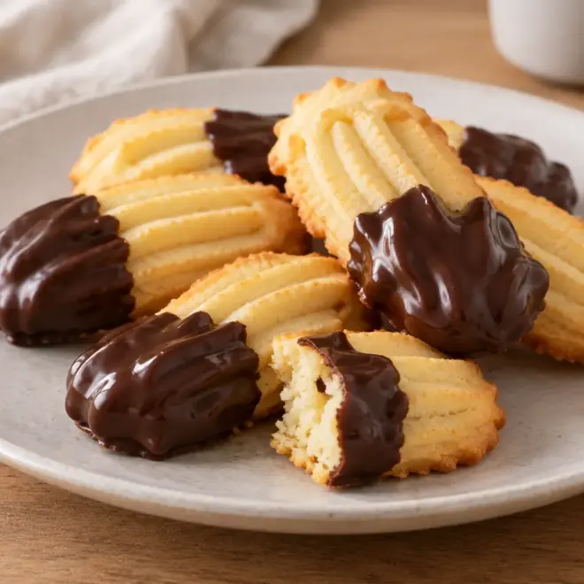 Biscuits spritz : recette facile au chocolat noir