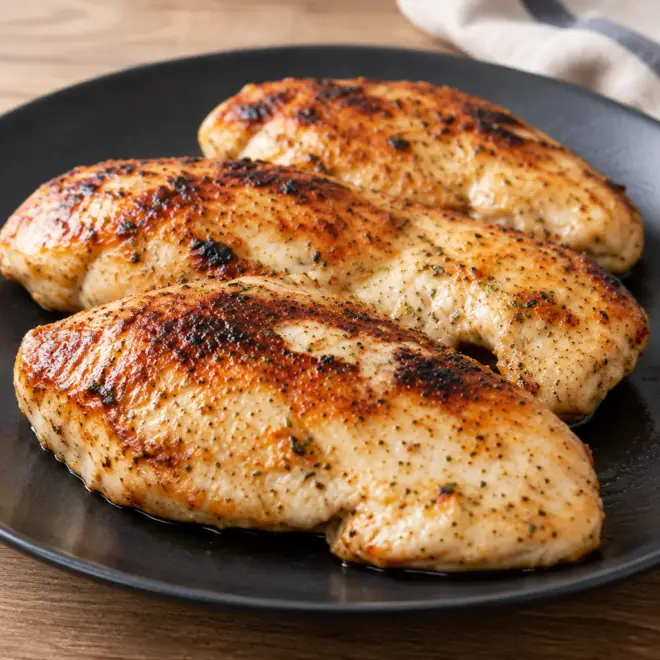 Blancs de poulet grillés, dorés et juteux