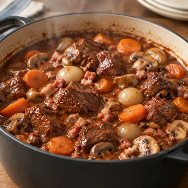 Bœuf bourguignon facile en cocotte