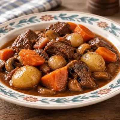 Bœuf bourguignon : recette fondante et familiale