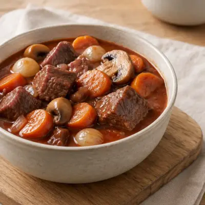 Bœuf bourguignon recette fondante et familiale