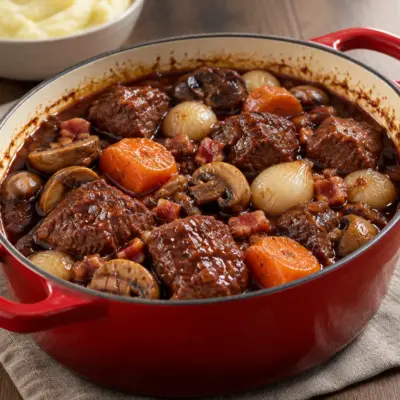 Recette bœuf bourguignon fondant au vin rouge