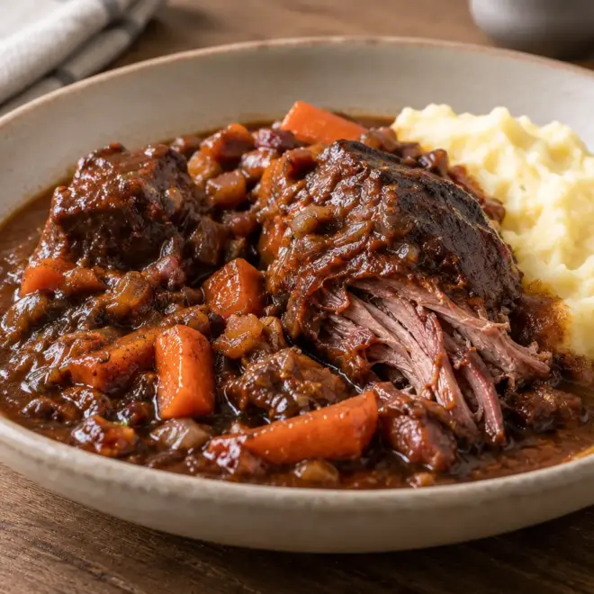 Bœuf braisé en sauce facile au four