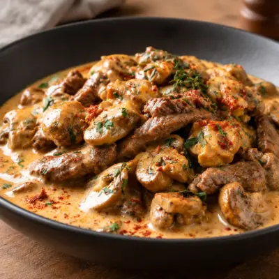 Bœuf crémeux aux champignons facile
