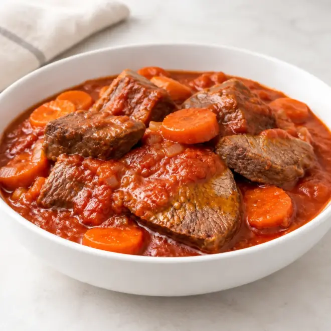 Bœuf mijoté recette facile à la tomate