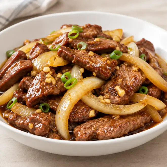 Bœuf sauté aux oignons facile et rapide