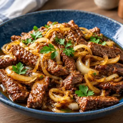 Bœuf sauté aux oignons facile et rapide