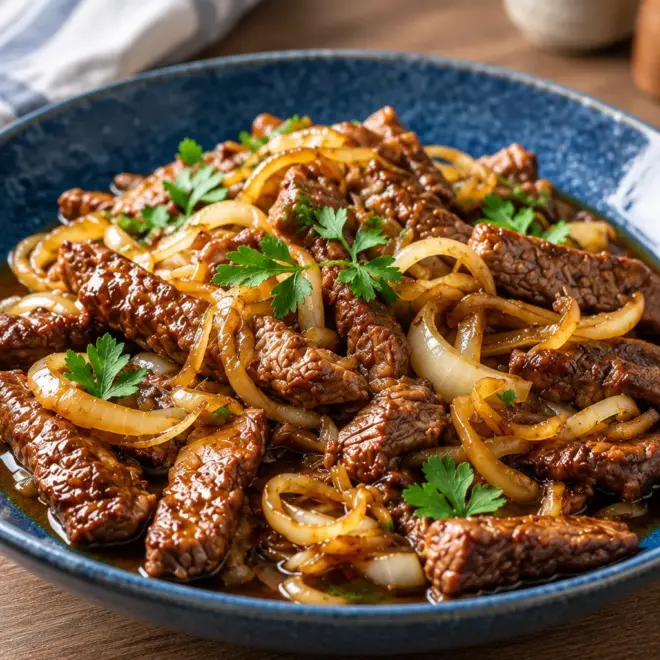 Bœuf sauté aux oignons facile et rapide