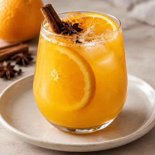Boisson à l’orange épicée, chaude ou glacée