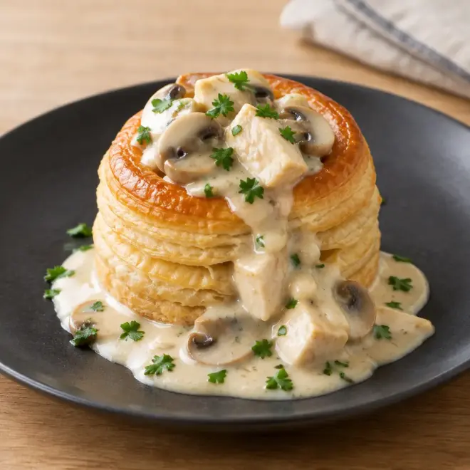 Bouchée à la reine recette au poulet et champignons