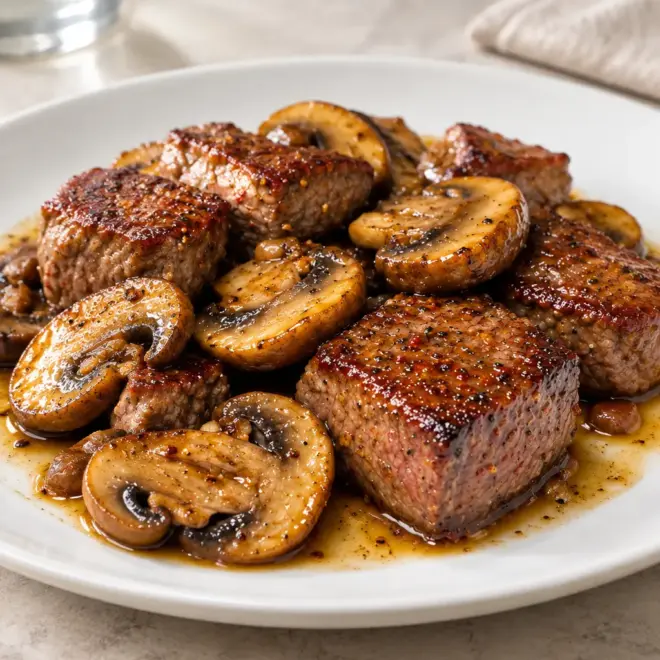 Bouchées de steak aux champignons faciles