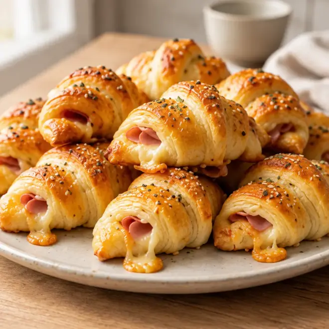 Bouchées feuilletées : jambon et fromage fondant