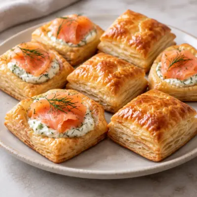 Bouchées feuilletées au saumon fumé faciles