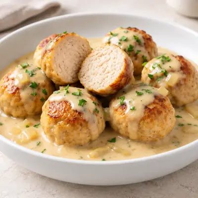 Boulettes de poulet recette crémeuse et facile