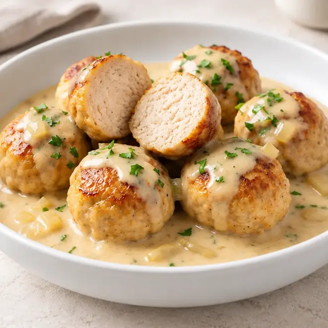 Boulettes de poulet recette crémeuse et facile