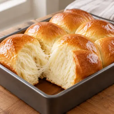 Brioche au lait facile, mie filante et dorée