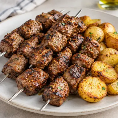 Brochettes de bœuf grillées faciles et fondantes