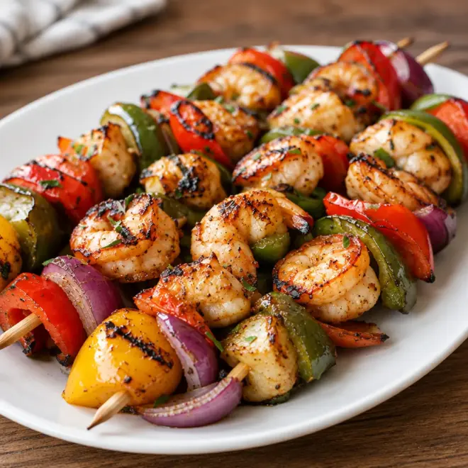 Brochettes poulet crevettes épicées faciles