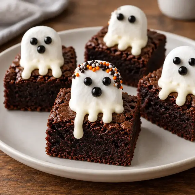 Brownies fantômes d’Halloween faciles et fondants