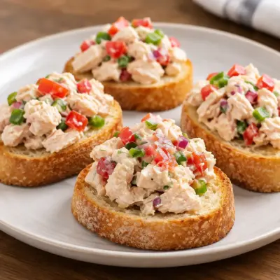 Bruschettas au poulet faciles et crémeuses